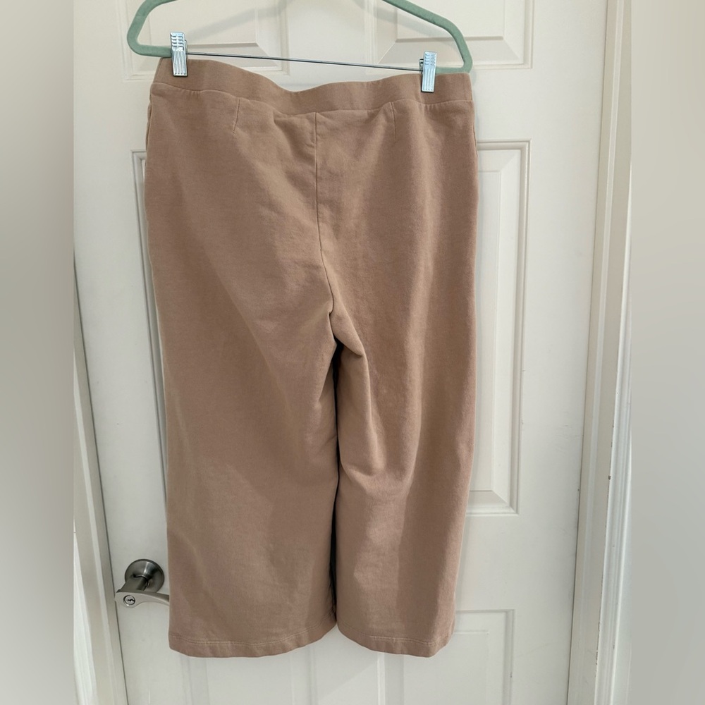J.Jill Wide Leg Cropped Ankle Tan/camel Organic Cotton Womens Size M petite - Picture 5 of 12